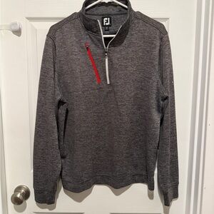 FootJoy Charcoal and Red Zip-Up Sweater